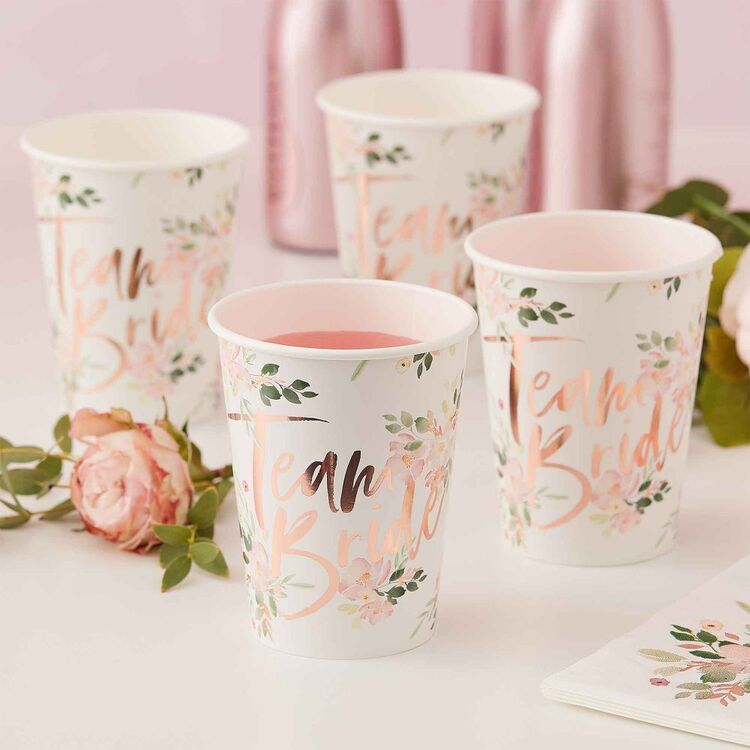 Ginger Ray Floral Hen Party Paper Cups Multicoloured