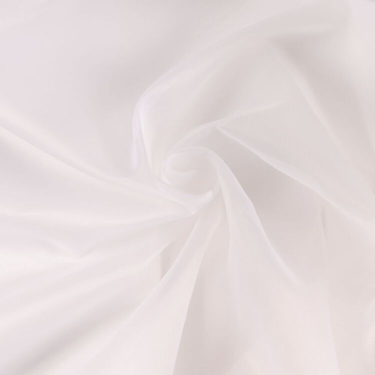 Plain 150 cm Sheer Organza Fabric White 112 cm