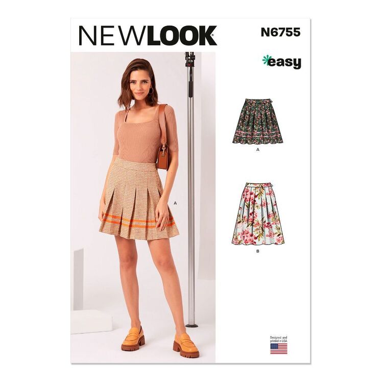 New Look N6755 Misses' Skirt In Two Lengths Pattern White