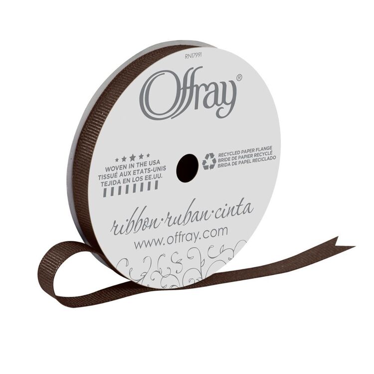 Anti Static Ribbed Ribbon Offray Grosgrain Ribbed Ribbon Brown | Spotlight Australia