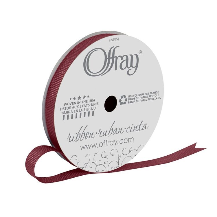Offray Grosgrain Ribbed Ribbon Red