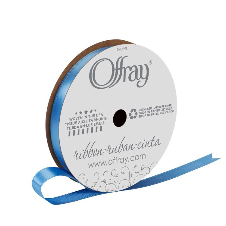 Offray Ribbon Colours Offray Single Face 9.5 mm Satin Ribbon Blue | Spotlight Australia
