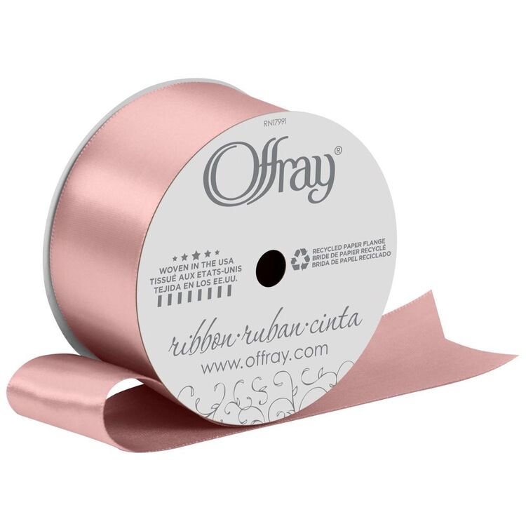 Offray Single Face 38 mm Satin Ribbon Pink