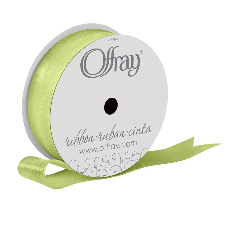 Offray Sheer Ribbon Offray Simply Sheer 22 mm Ribbon Lemongrass | Spotlight Australia