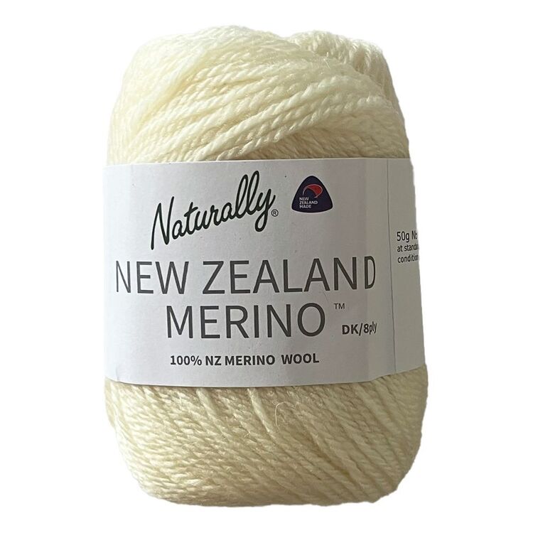 Naturally 8 Ply New Zealand Merino 50g Wool Cream