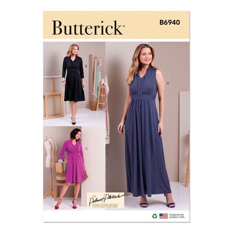 Butterick B6940 Misses' Knit Dresses by Palmer & Pletsch Pattern