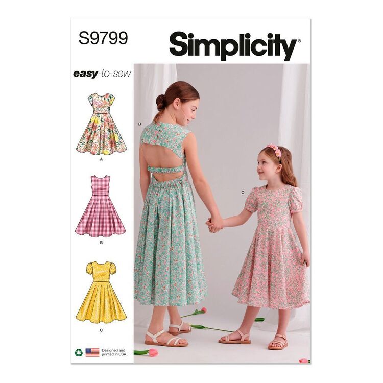 Simplicity S9799 Children's & Girls' Dresses Pattern | Spotlight Australia