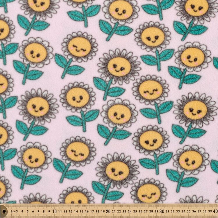 Sunflower 148 cm Micro Nursery Fleece Fabric Pink