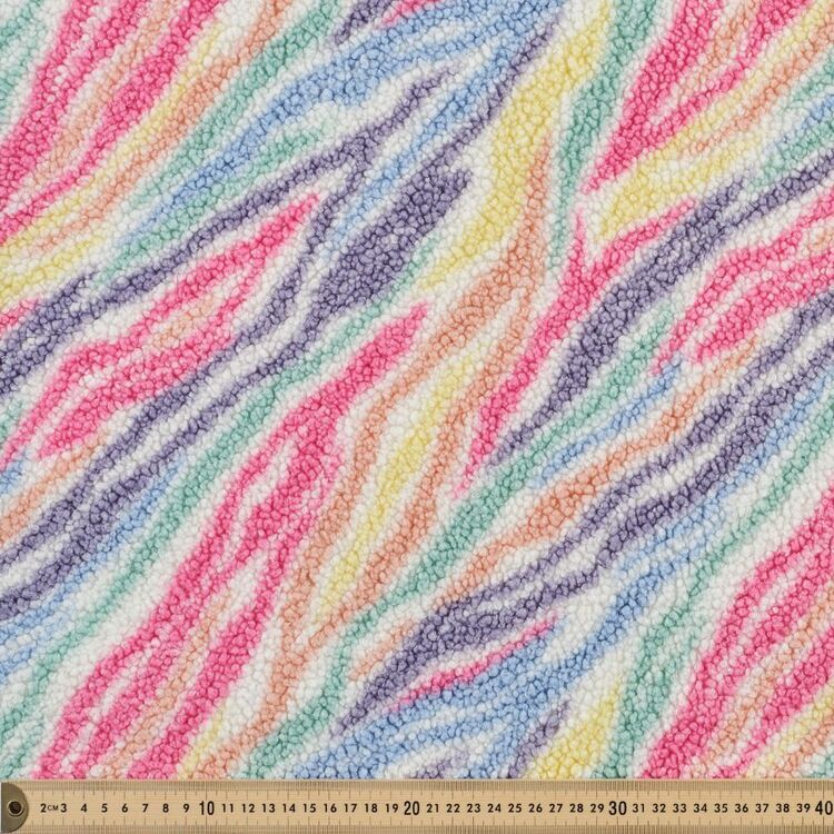 Zebra 148 cm Teddy Fleece Fabric Multicoloured
