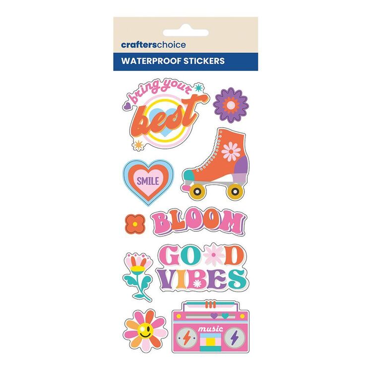 Good Sticker Waterproof Crafters Choice Waterproof Good Vibes Stickers | Spotlight Australia