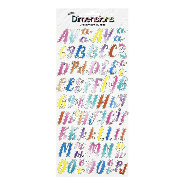 Ribtex Dimensions Watercolour Script Alphabet Stickers Watercolour ...