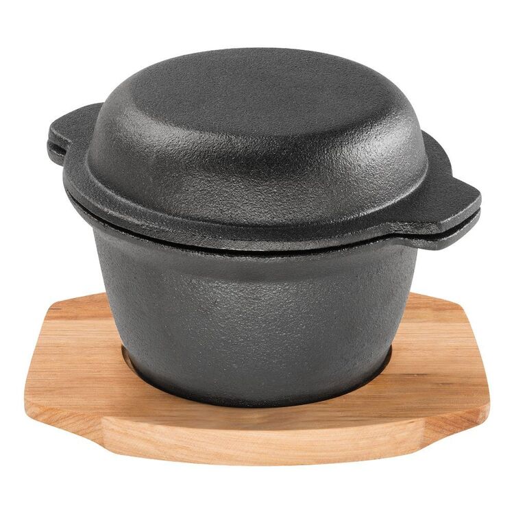Pyrolux Garlic Pot With Maple Tray Black