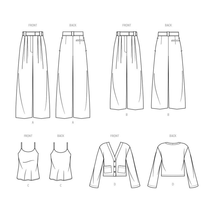 Simplicity Patterns Cardigan Patterns Simplicity S9826 Misses' Pants, Camisole & Cardigan Pattern 12 - 20 ...