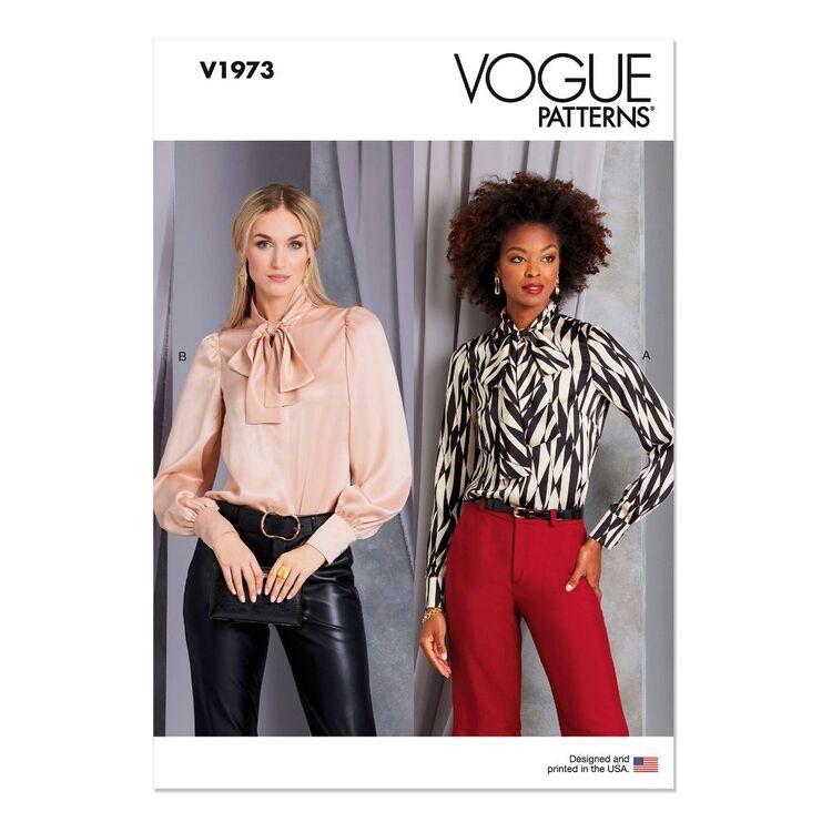 Vogue V1973 Misses' Tie end Collar Blouse Pattern