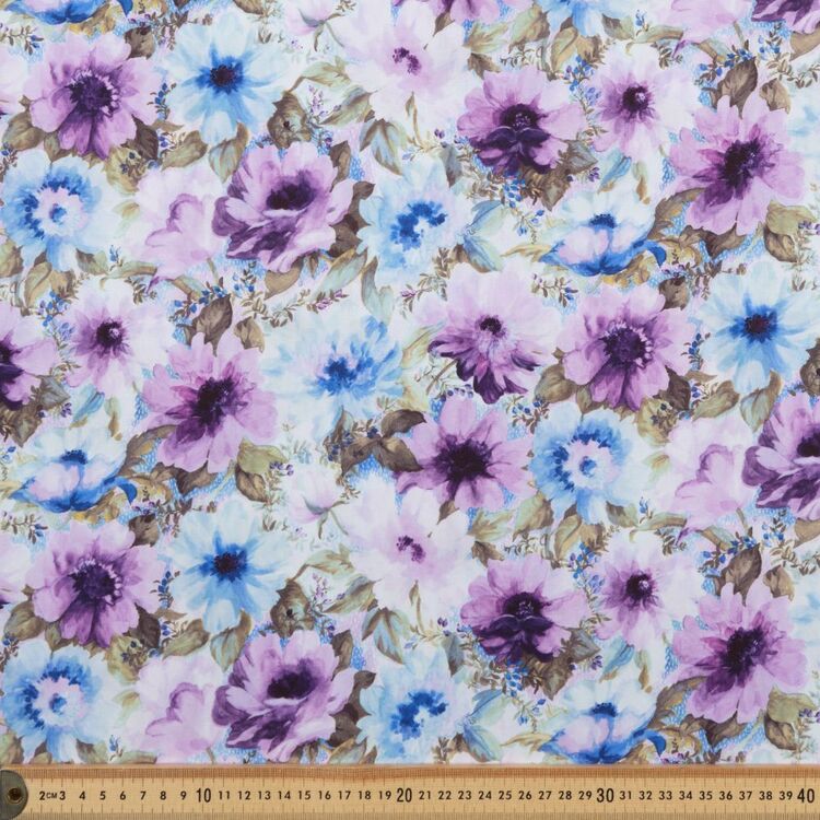 Winters Garden 112 cm Cotton Poplin Fabric Multicoloured 112 cm