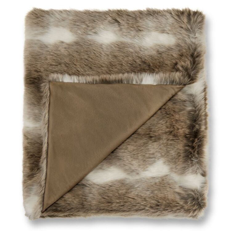 Bouclair Faux Fur Doe Throw Brown 127 x 152 cm - Main Image