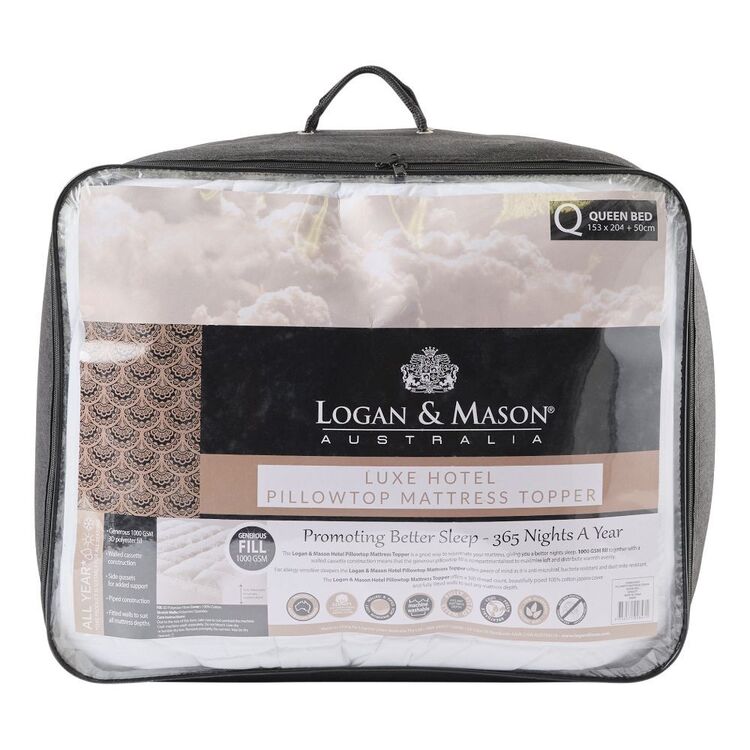 Logan & Mason Hotel Collection Mattress Topper White Queen