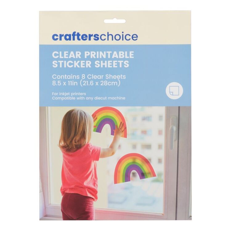 Crafters Choice A4 Printable Sticker Paper Sheets Pack Clear A4