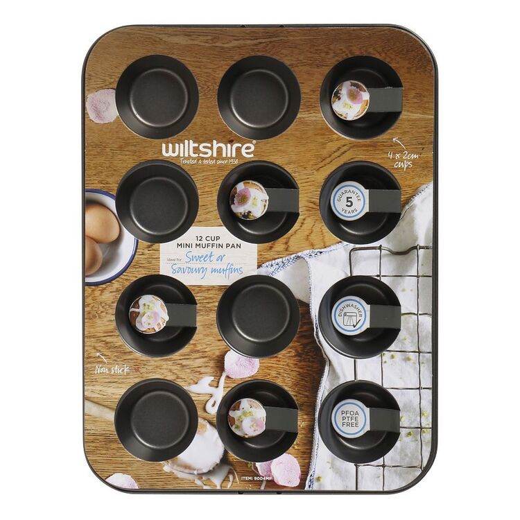Wiltshire Easybake Muffin Pan Mini Grey 12 Cup