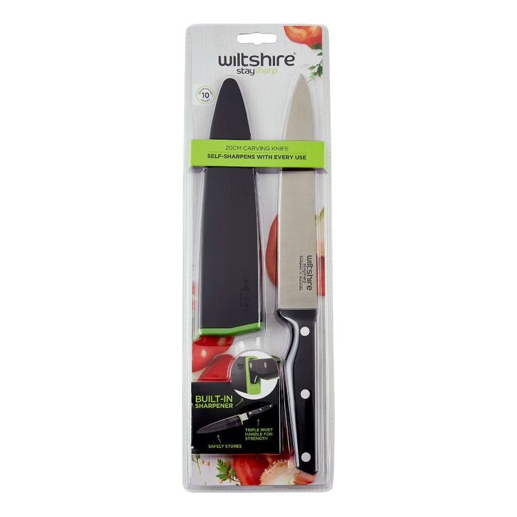 Wiltshire Staysharp Triple Rivet Carving Knife Black & Green