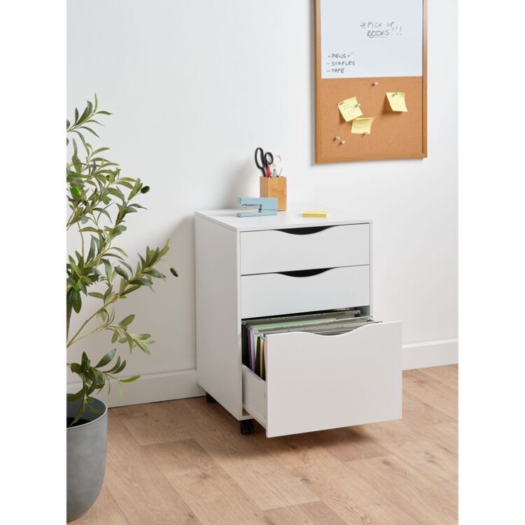 Francheville Stack Mobile Chest 3 Drawer White