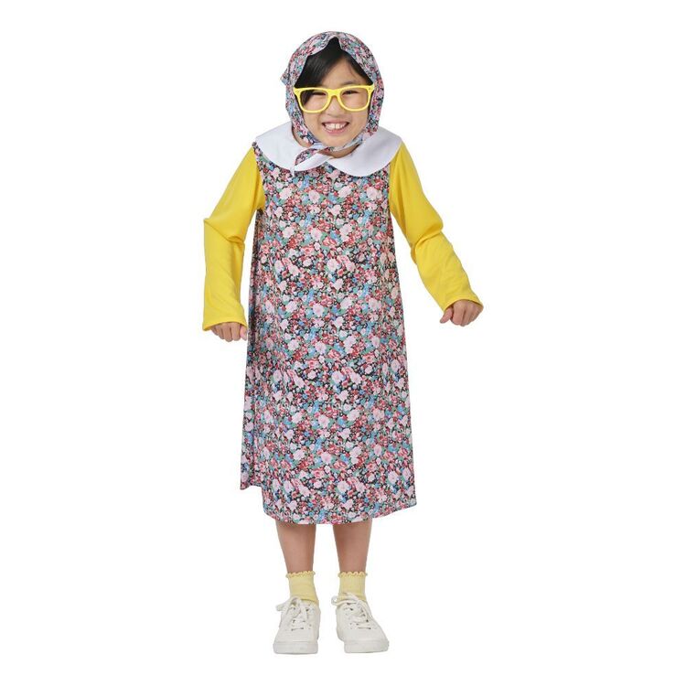 Spartys 100 Days Of School Kids Old Lady Costume Multicoloured