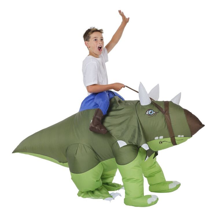 Spartys Inflatable Kids Ride On Dino Triceratops Multicoloured