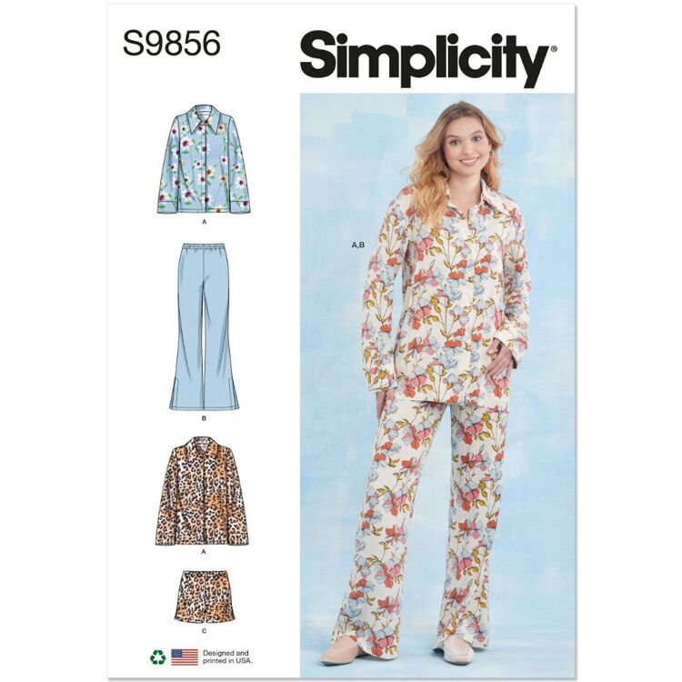 Simplicity S9856 Misses' Retro Cut Sleepwear Pattern