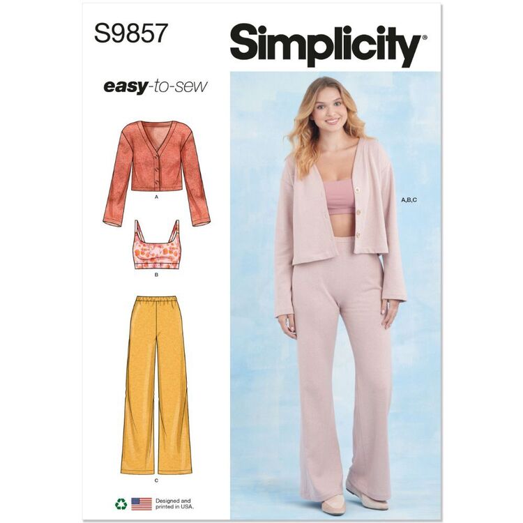 Simplicity S9857 Misses' Knit Loungewear Set Pattern
