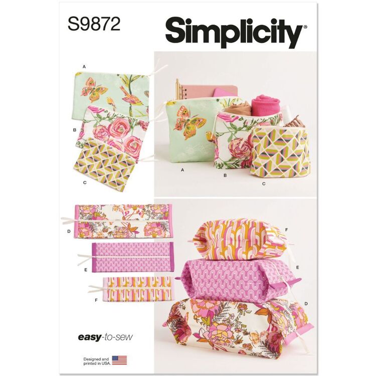 Simplicity S9872 Zipper Bags & Cases Pattern