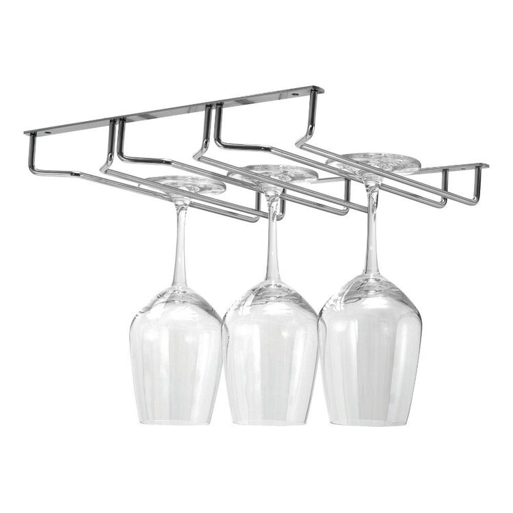 Short Glass Rack Avanti Triple Glass Stemware Rack Chrome 28 cm | Spotlight Australia