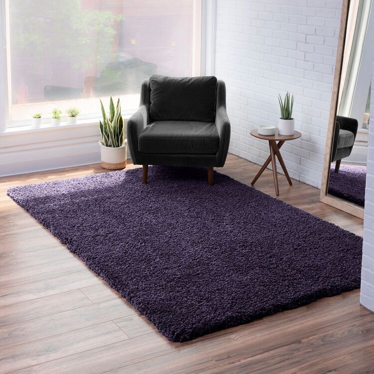 White Home Milani Polyester Rug Amethyst