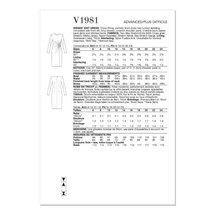 Vogue V1981 Misses' Knit Dress Pattern by Badgley Mischka White