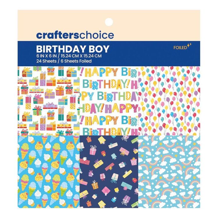 Crafters Choice Paper Pad 6 x 6" Birthday Boy Multicoloured 12 x 12 in