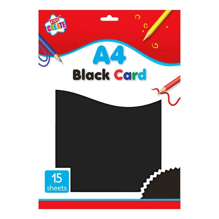 Artwrap Kids Create Black 15 Sheet A4 Card Pack Black A4