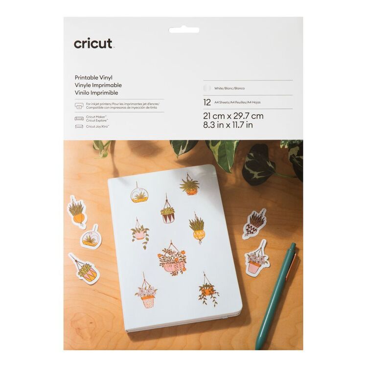 Cricut Joy Xtra Printable Vinyl Sheets White A4