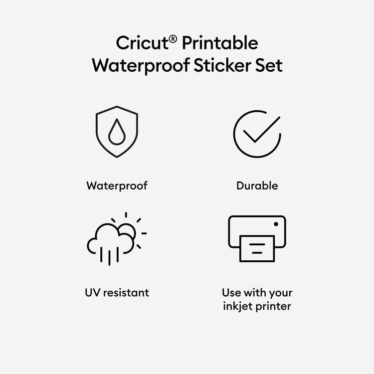 Cricut Joy Xtra Printable Waterproof Sticker Set Transparent