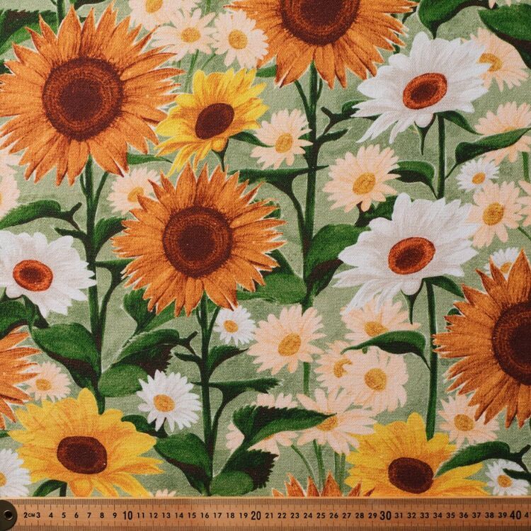 Sunflower Garden Multipurpose Cotton Fabric Yellow