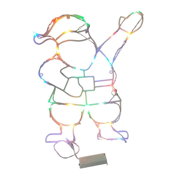 Led Window Santa Jolly & Joy Illuminated LED Santa Christmas Window Decoration Multicoloured