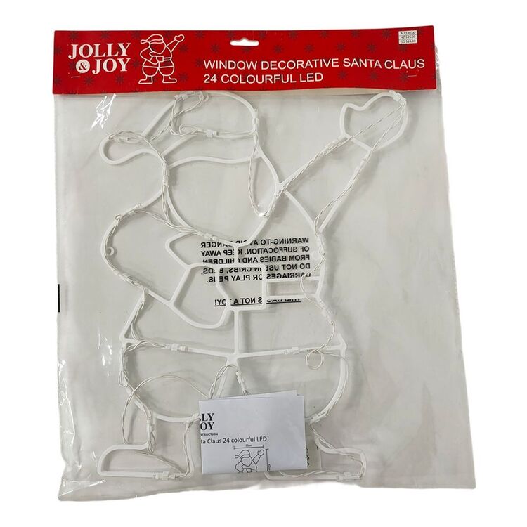 Led Window Santa Jolly & Joy Illuminated LED Santa Christmas Window Decoration Multicoloured