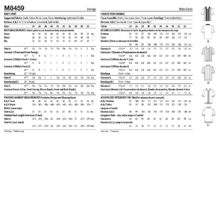 McCall's M8459 Men's Shirt Pattern