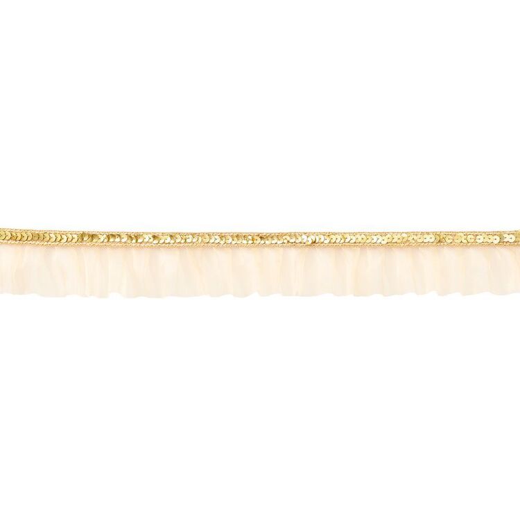 Simplicity Sequin Ruffle Trim Gold