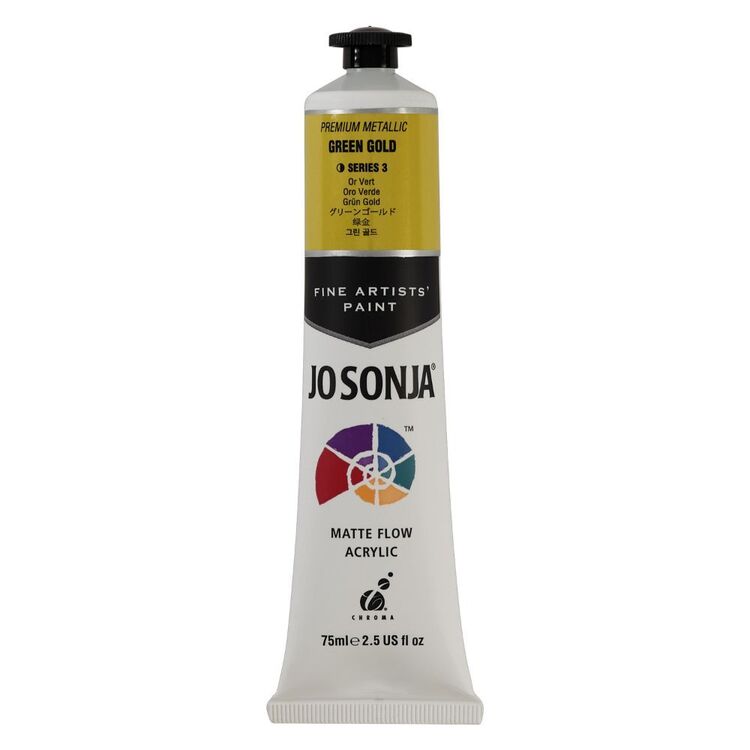 Jo Sonja Premium Metallic Acrylic Paint Series 3 Green Gold 75 mL