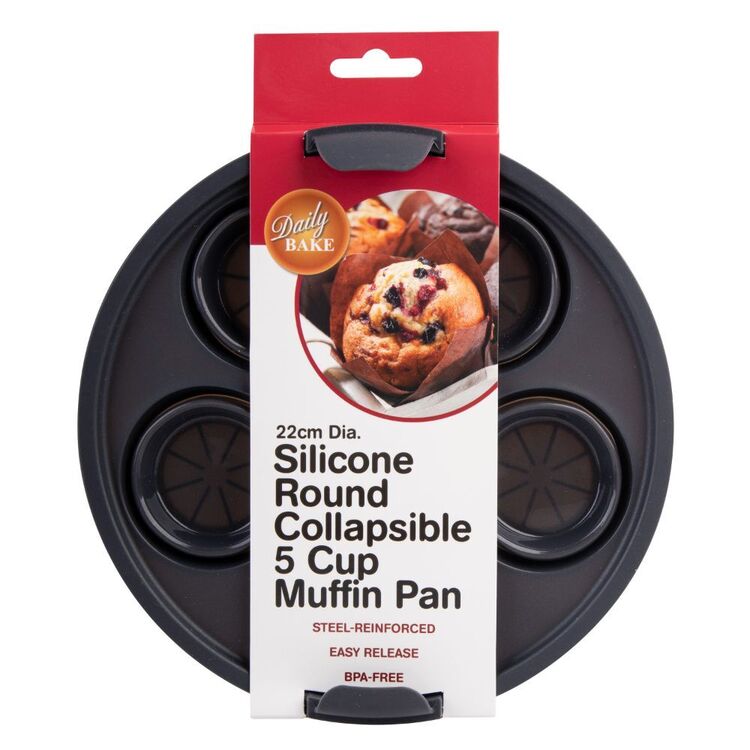 Daily Bake Silicone Round Air Fryer Muffin Pan Charcoal Cup