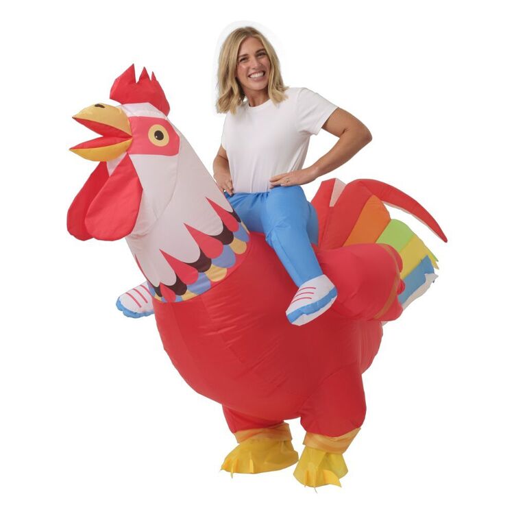 Rooster Inflatable Raft Inflatable Ride On Rooster Adult's Costume Multicoloured | Spotlight ...