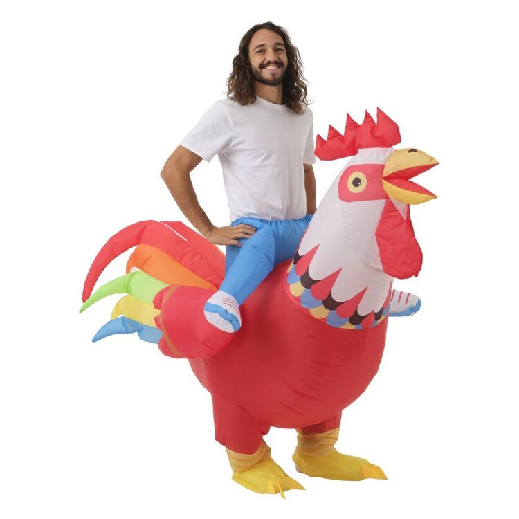 Rooster Inflatable Raft Inflatable Ride On Rooster Adult's Costume Multicoloured | Spotlight ...