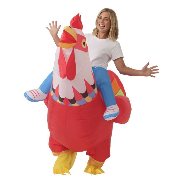 Rooster Inflatable Raft Inflatable Ride On Rooster Adult's Costume Multicoloured | Spotlight ...