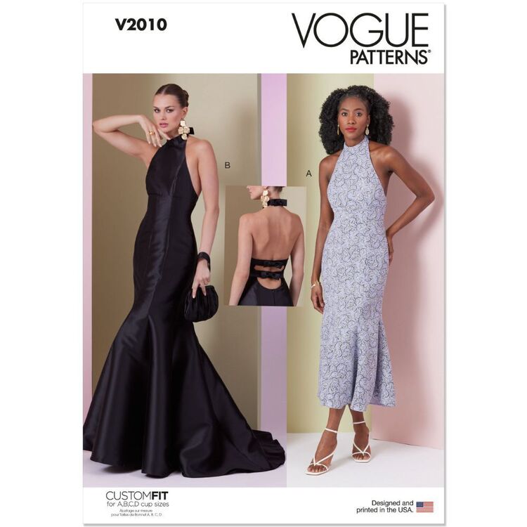 Vogue V2010 Misses' Halter Neck Dress Pattern - Main Image