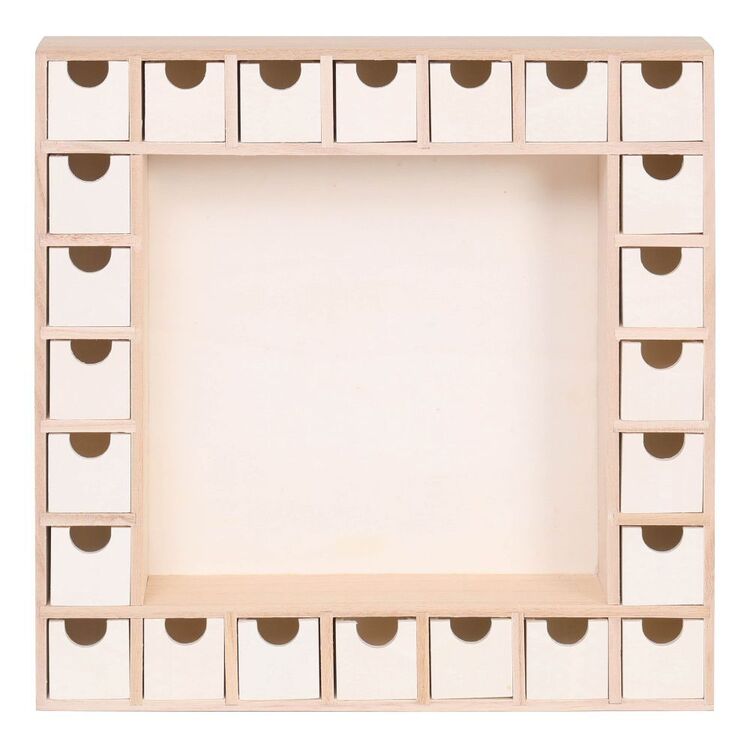 Crafters Choice Wooden Advent Calendar Natural 33 x x 33 cm