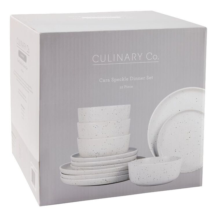 Culinary Co Cara Speckle 12 Piece Dinner Set White